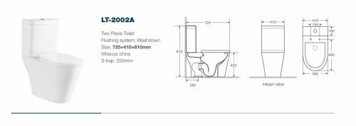 AZ-2002 Azario Parma напольный унитаз в комплекте с бачком и сидением микролифт и арматурой. Размер 705*400*810 мм. (2 МЕСТА) X в Гулькевичи
